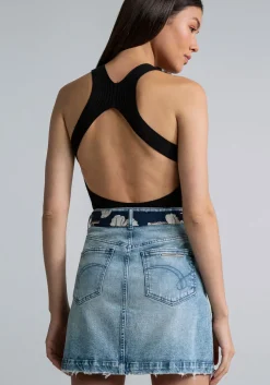 Hot Lez a Lez A Line Jean Skirt|