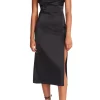 Hot BB Dakota by Steve Madden Aimee Satin Midi Dress-Black|
