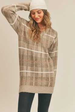 Outlet Sage The Label All Autumn Sweater Dress-Taupe|