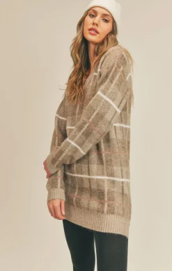 Outlet Sage The Label All Autumn Sweater Dress-Taupe|