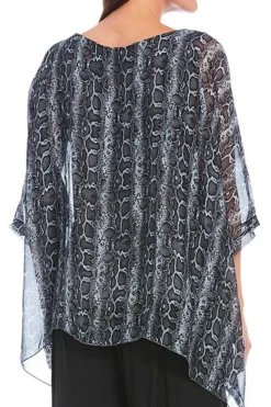 Discount M Italy Animal Print Silk Blend Poncho|