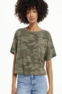 Clearance Z Supply Be The Peace Skimmer Tee-Camo Dusty Sage| New
