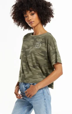 Clearance Z Supply Be The Peace Skimmer Tee-Camo Dusty Sage| New