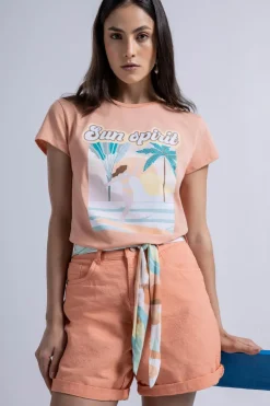 Outlet Lez a Lez Bermuda Twill Boyfriend Short-Salmon|
