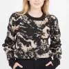 New The Korner Black And Beige Swirl Sweater|