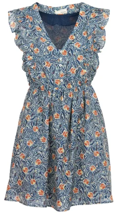 Discount The Korner Blue Short Printed Cotton Dress|