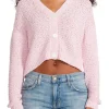 Hot BB Dakota by Steve Madden Bonfire Crop Cardigan-Pink Tulle|