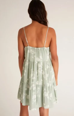 New Z Supply Breezy Floral Mini Dress-Soft Sage|