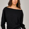 Hot RD Style Briane Boat Neck T-Shirt-Black|