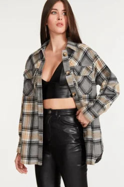 Hot BB Dakota by Steve Madden Brooklyn Shacket-Grey|