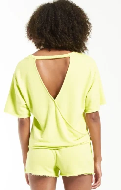 Sale Z Supply Calla Open Back Washed Terry Pullover|