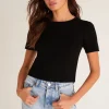 Hot Z Supply Camilla Rib Sweater Tee-Black|