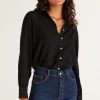 Hot Z Supply Camille Cupro Top-Black|