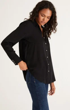 Hot Z Supply Camille Cupro Top-Black|