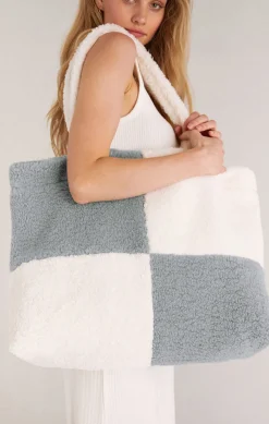Z Supply Checker Sherpa Tote-Sage Ash|