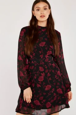 Outlet Apricot Chiffon Dress|