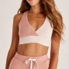 Clearance Z Supply Color Block Lounge Bra-Pink Sky|