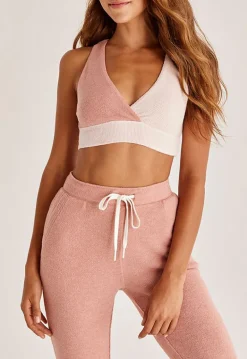 Clearance Z Supply Color Block Lounge Bra-Pink Sky|