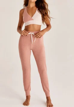 Clearance Z Supply Color Block Lounge Bra-Pink Sky|