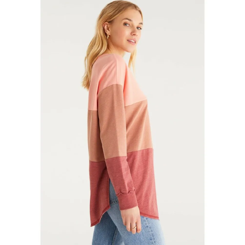 color_block_v_neck_weeken_SKUced1f61d5606507c57abaa5d05a58ece_1.webp New Z Supply Color Block V Neck Weekender-Rouge|