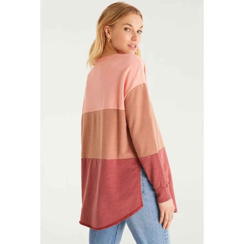 color_block_v_neck_weeken_SKUced1f61d5606507c57abaa5d05a58ece_2.webp New Z Supply Color Block V Neck Weekender-Rouge|