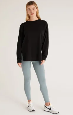 Outlet Z Supply Cool Down Long Sleeve Top-Black|