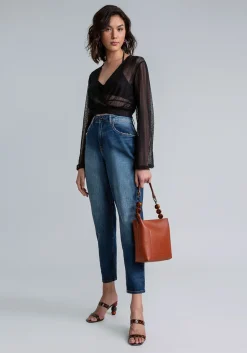 Sale Lez a Lez Crop Mom Jeans|