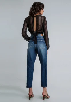 Sale Lez a Lez Crop Mom Jeans|