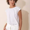 Discount Indi & Cold Cutout Embroidered T-Shirt-Ecru|