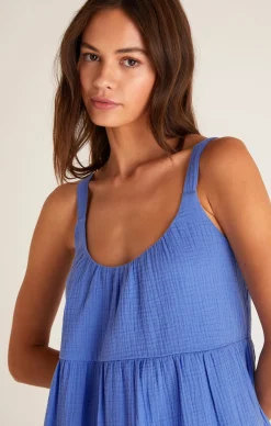 Online Z Supply Danny Gauze Mini Dress-Pacific Blue|