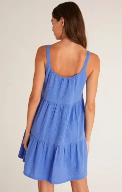 Online Z Supply Danny Gauze Mini Dress-Pacific Blue|