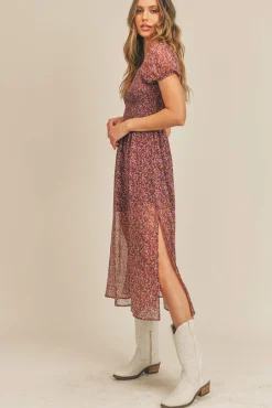 Best Sadie & Sage Dear Rosaline Midi Dress-Magenta|