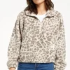 Sale Z Supply Denver Leopard Sherpa Jacket-Mink Grey|