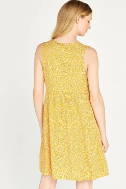 Discount Apricot Ditsy V-Neck Dress|