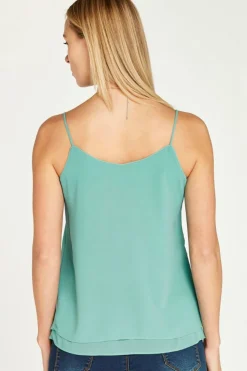 Apricot Double Layer Cami-Aqua|