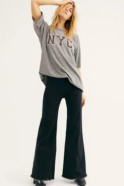 Hot Free People Drapey A-Line Pull-On Jeans|