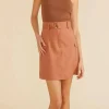 Minkpink Dylan Belted Mini Skirt-Amber|