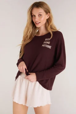 Online Z Supply Eden Busy Long Sleeve Top-Fig|