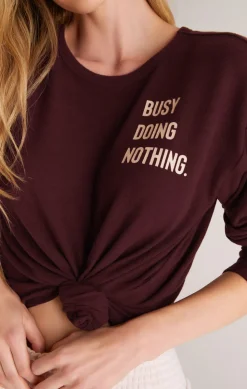 Sale Z Supply Eden Busy Long Sleeve Top-Fig|