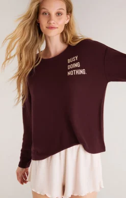 Sale Z Supply Eden Busy Long Sleeve Top-Fig|