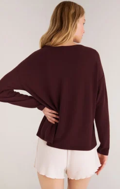 Sale Z Supply Eden Busy Long Sleeve Top-Fig|
