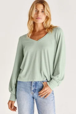 Sale Z Supply Emery V-Neck Top-Seaglass|
