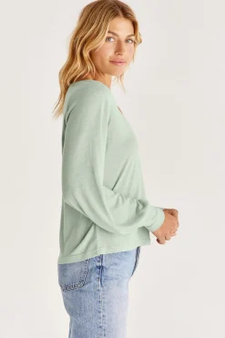 Sale Z Supply Emery V-Neck Top-Seaglass|