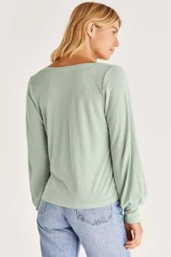 Sale Z Supply Emery V-Neck Top-Seaglass|