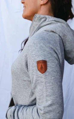 Wanakome Faith Half Zip Pullover-Light Heather Grey|