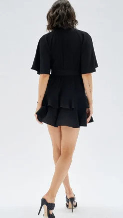 Discount Minkpink Fatima Frill Mini Dress-Black|