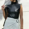 Discount BB Dakota Faux-M-G Vegan Leather Bodysuit|