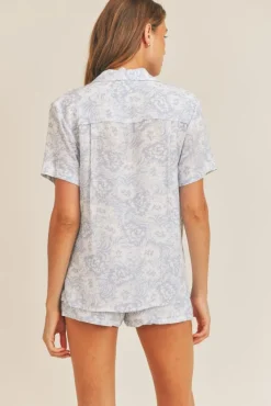 Outlet Sage The Label Feelin Fine Short Sleeve Linen Shirt|