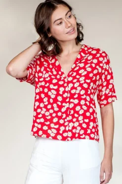 Outlet Pink Martini Floral For Me Top-Red|