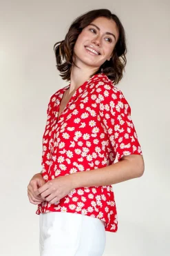Outlet Pink Martini Floral For Me Top-Red|